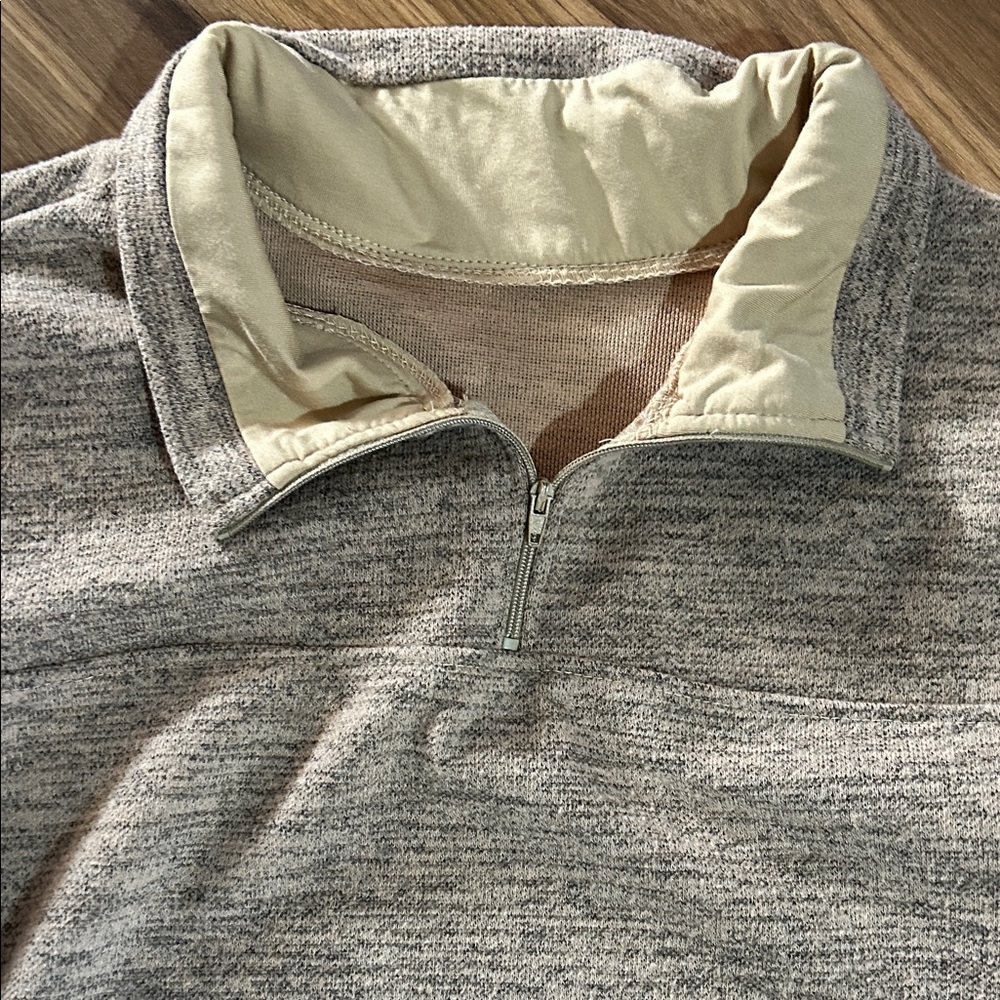 Source Unknown Heathered Gray and Cream Cowl Sweater - Picture 2 of 5